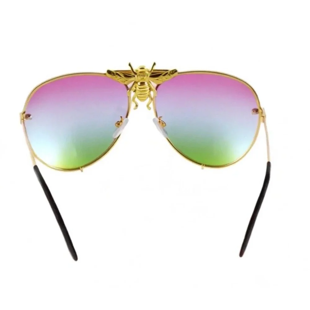 Women Gradient Oversize Sunglasses Festival Eyewear Outdoor Rave Funky Boho Glam